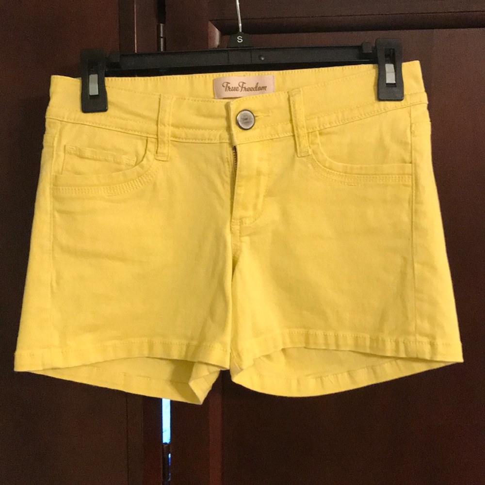 True Freedom Yellow Jean Shorts